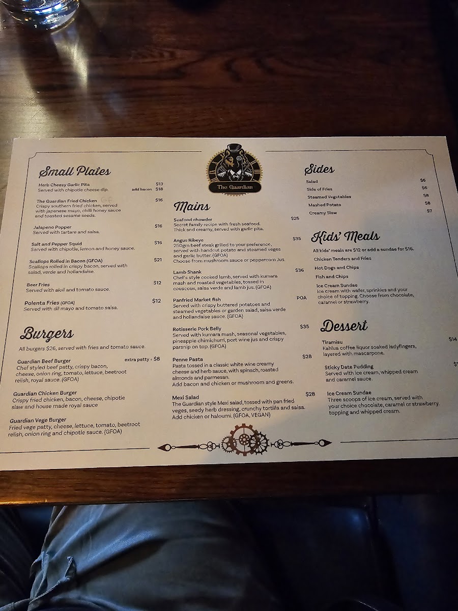 Menu The Guardian Bar & Grill-6